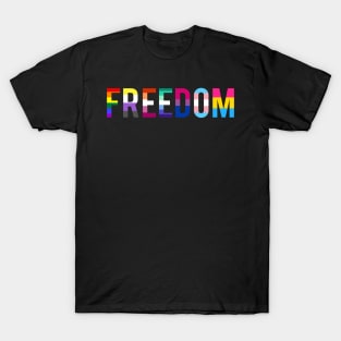 Freedom LGBT Rainbow Flag Pride Month T-Shirt